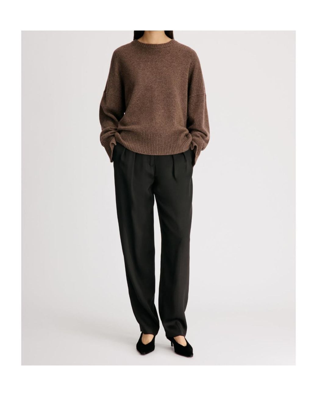 Loulou de Saison Brown Anton Crewneck Knitted Jumper