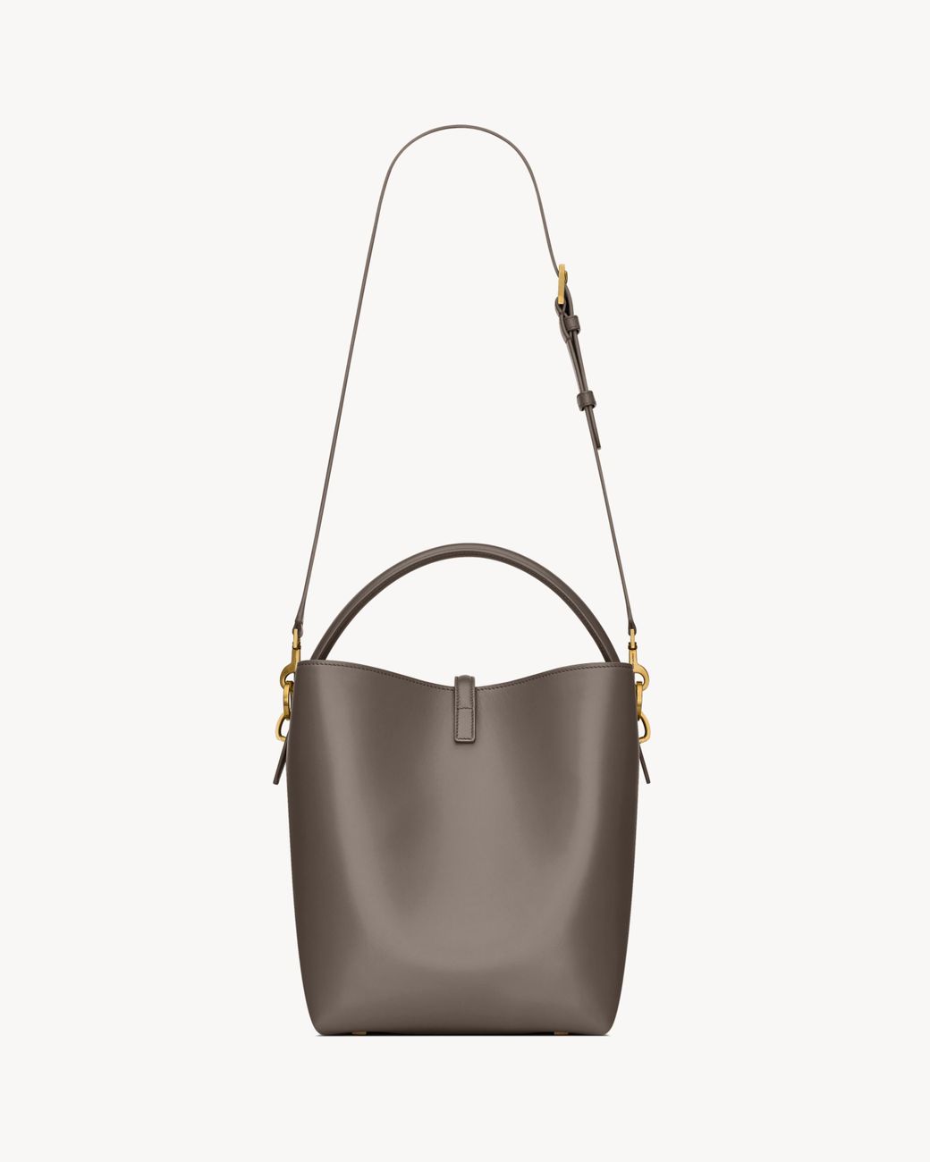 Saint Laurent Brown Logo-Plaque Top-Handle Tote Bag