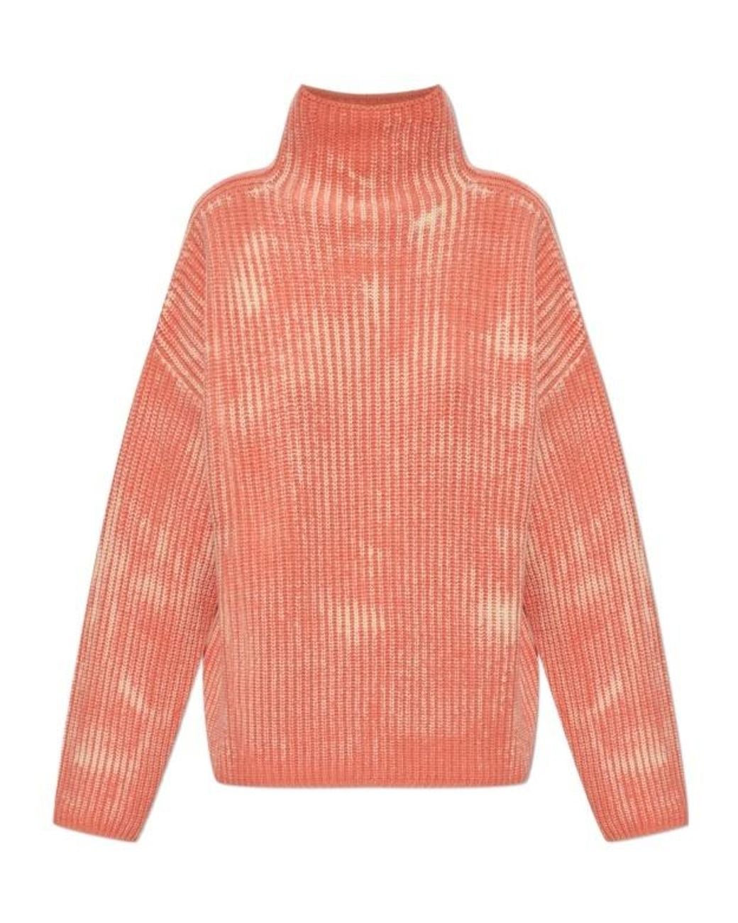 DIESEL Pink Amet Ribbed Turtleneck Jumper