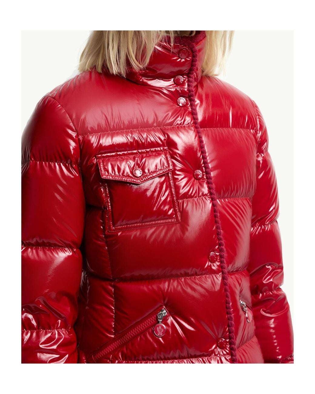Moncler Red Hooded Padded Jacket