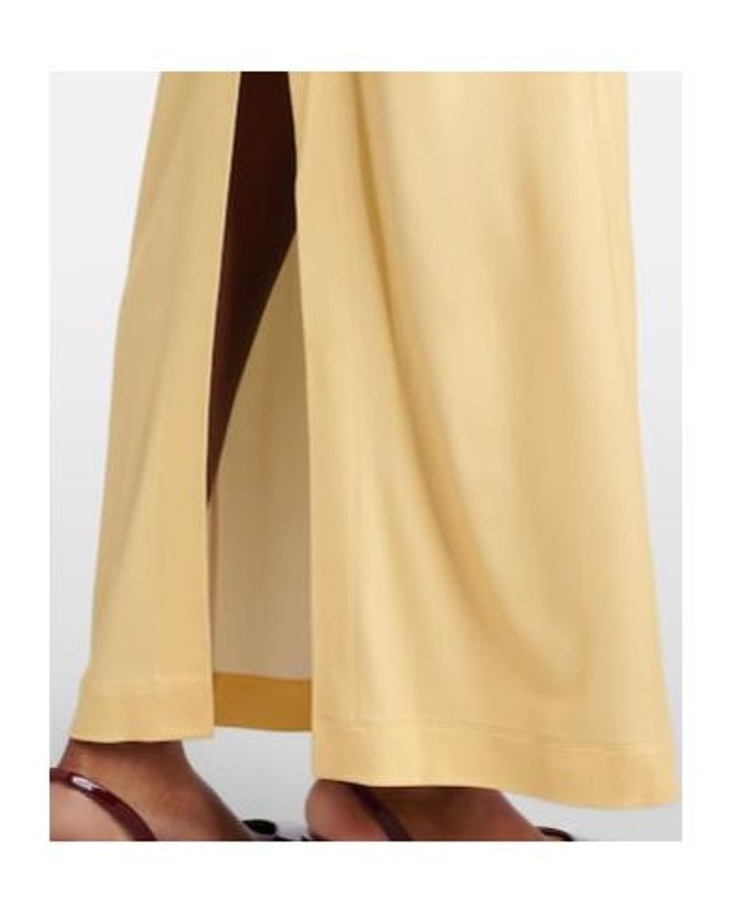 Oscar de la Renta Metallic Porcelain Flower Jersey Maxi Dress