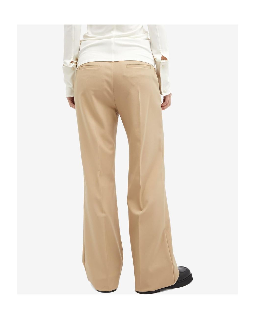 Sportmax Natural High Waist Straight Leg Pants