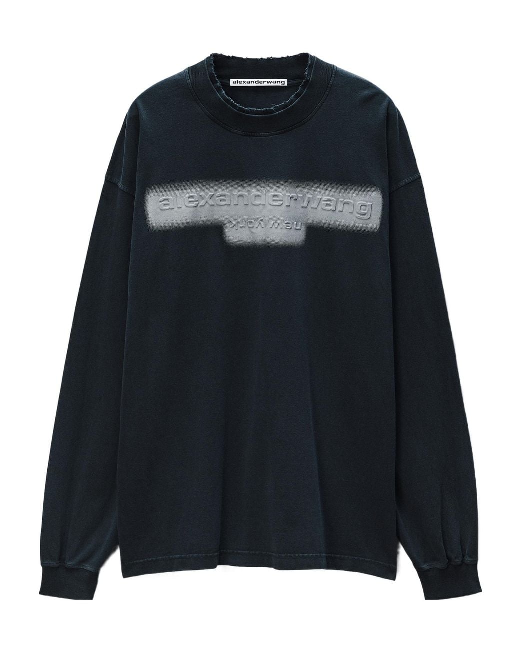 Alexander Wang Black Oversized Long Sleeved Logo T-Shirt