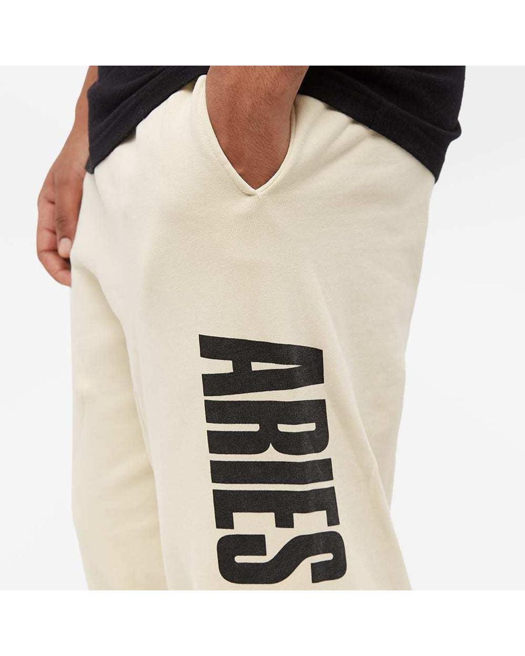 Aries White Cotton Track Pants for men