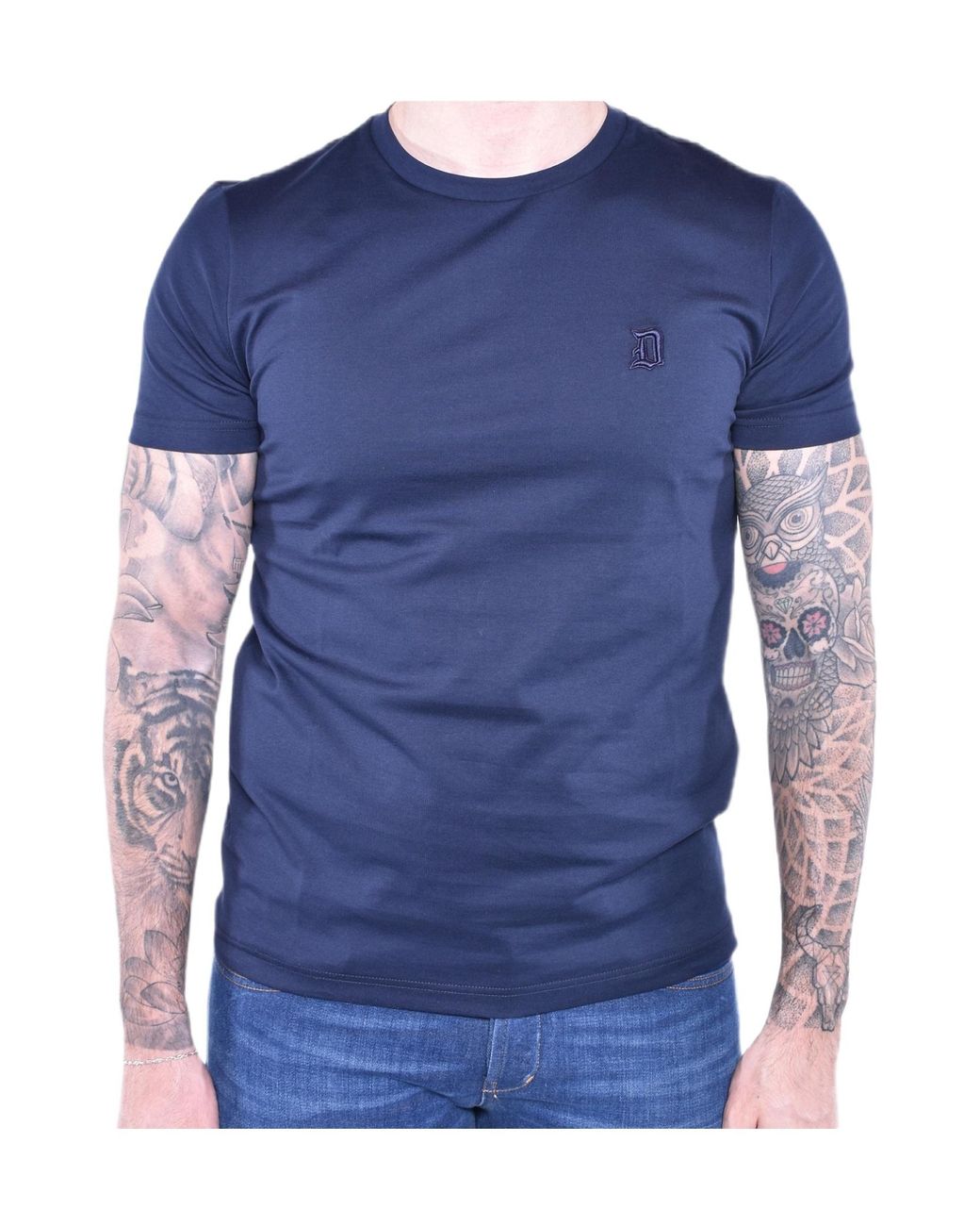 Dondup Blue Crew Neck T-Shirt for men