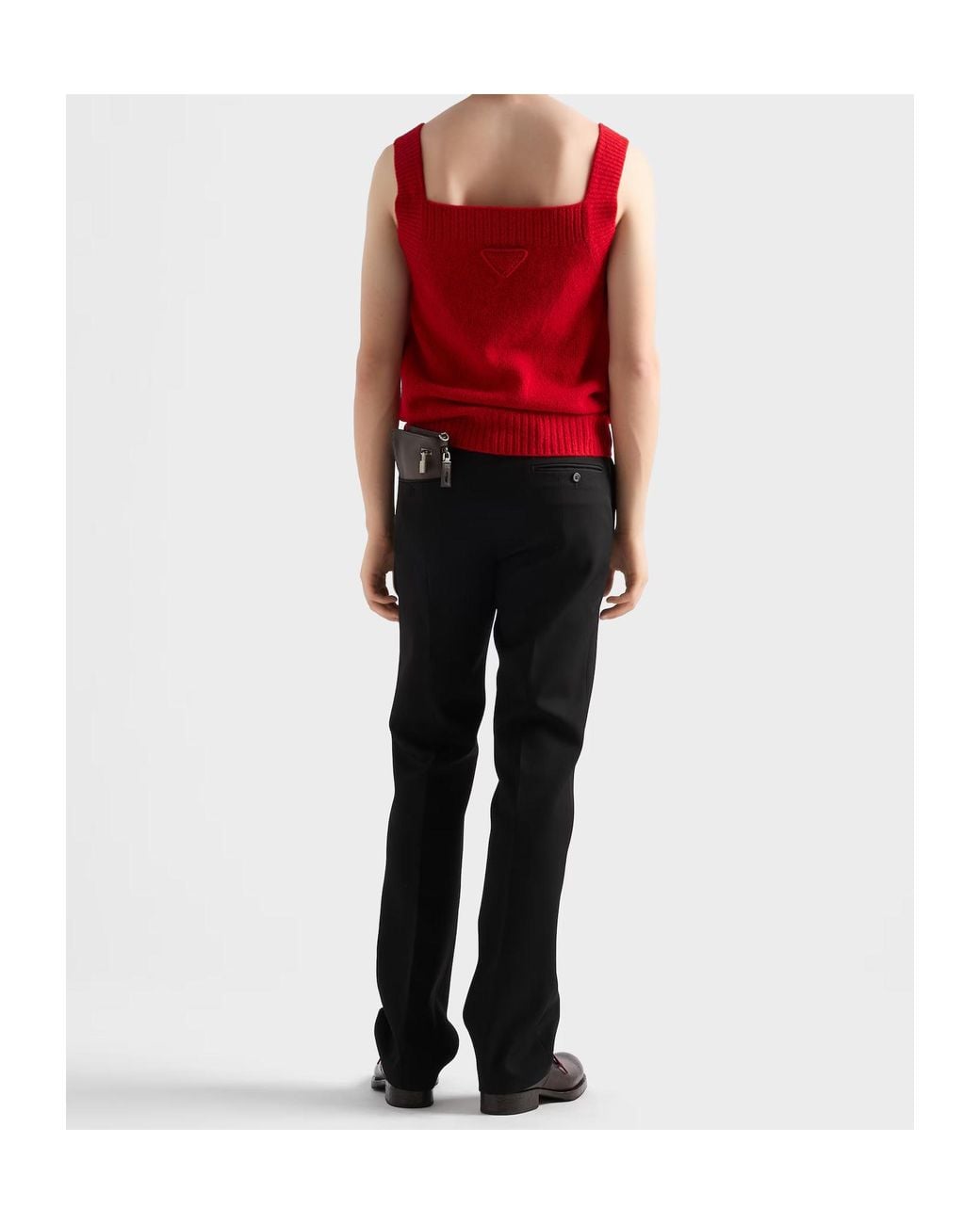 Prada Red Shetland Wool Tank Top for men