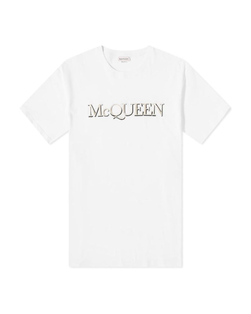 McQueen White Logo Printed Crewneck T-Shirt for men