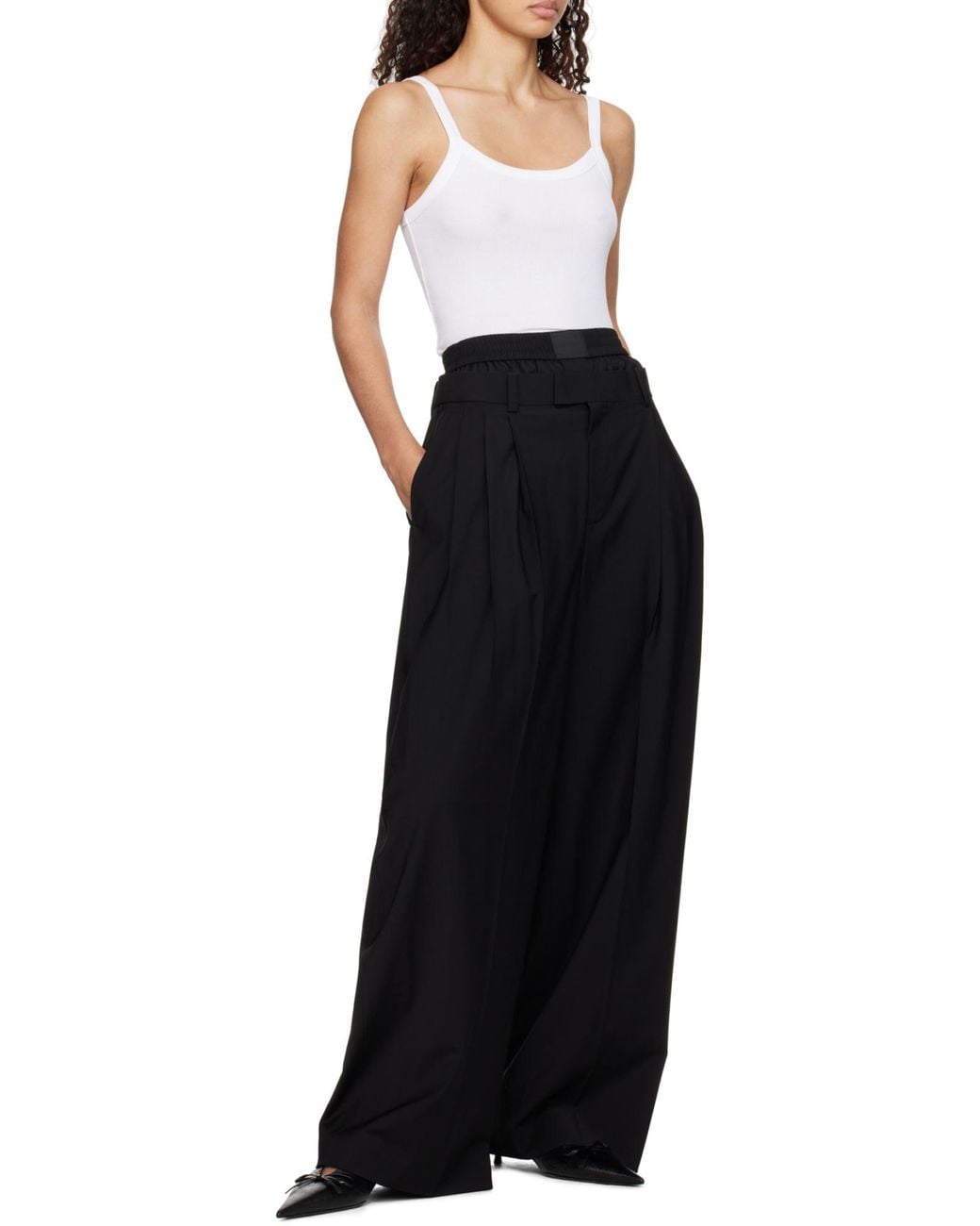 Alexander Wang Black Layered Straight-Leg Pants