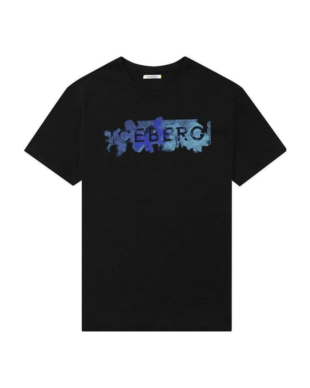 Iceberg Black Round Collar Logo T-Shirt for men