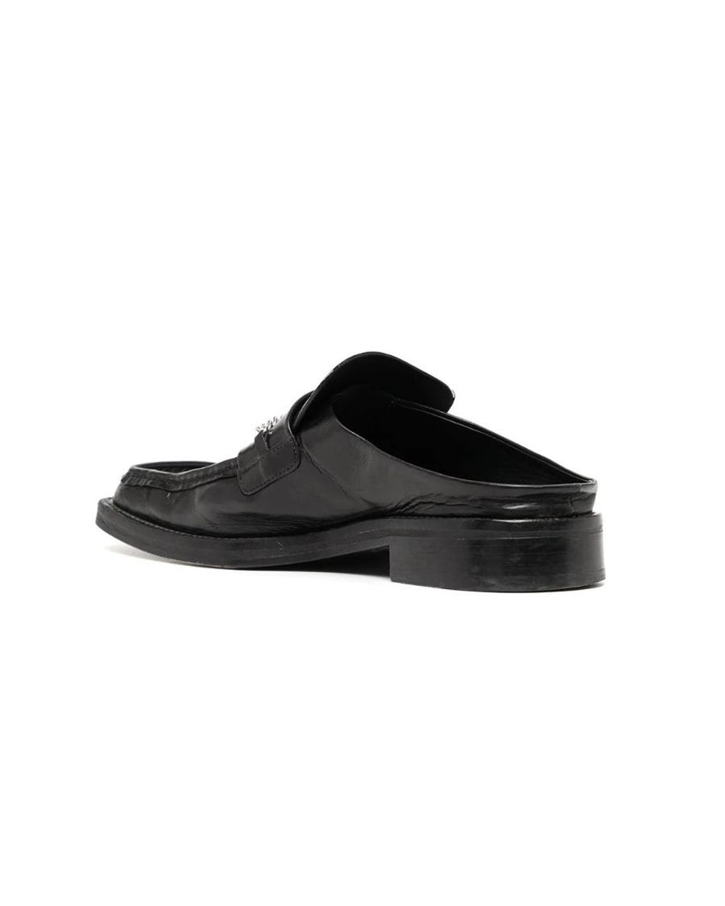Martine Rose Black Logo Slack-Heeled Muller Shoes