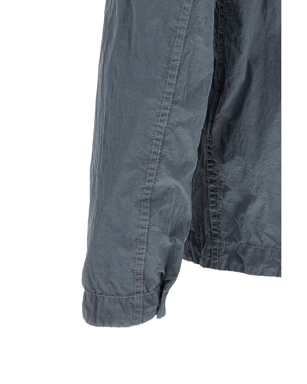Stone Island Gray Logo-Patch Zip-Up Jacket for men