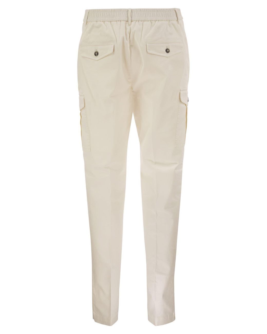 Peserico White Tailored Cargo Trousers for men