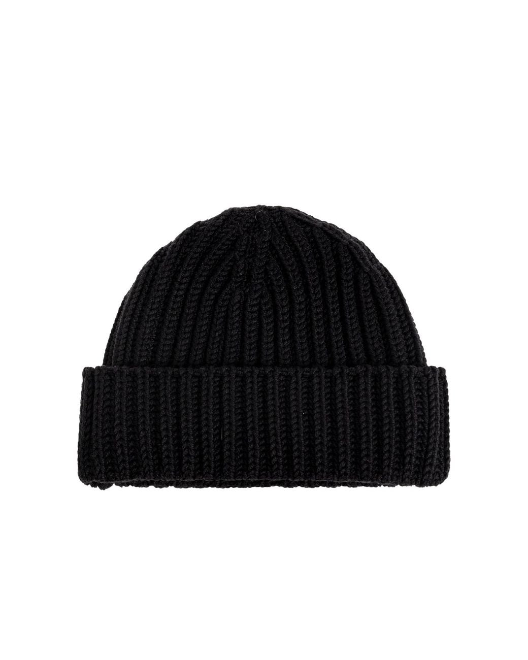 Givenchy Black Ribbed Beanie Hat for men