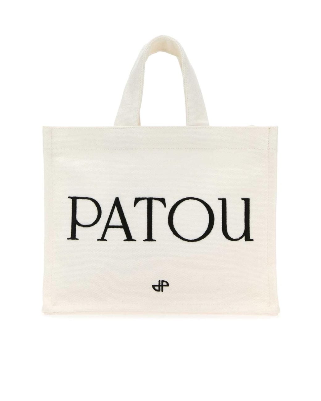 Patou Natural Logo Printed Small Top Handle Bag