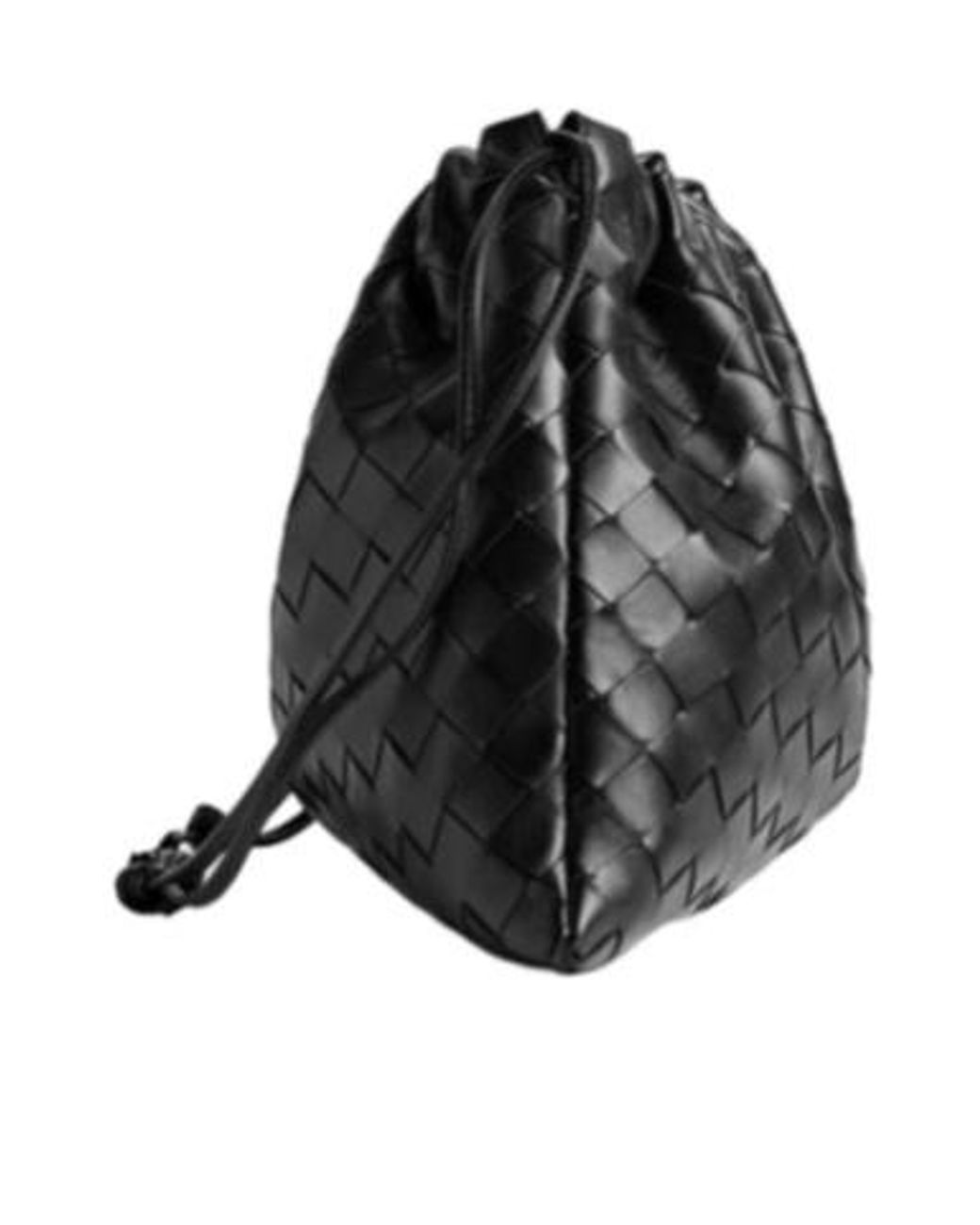 Bottega Veneta Black Intrecciato Drawstring Shoulder Bag