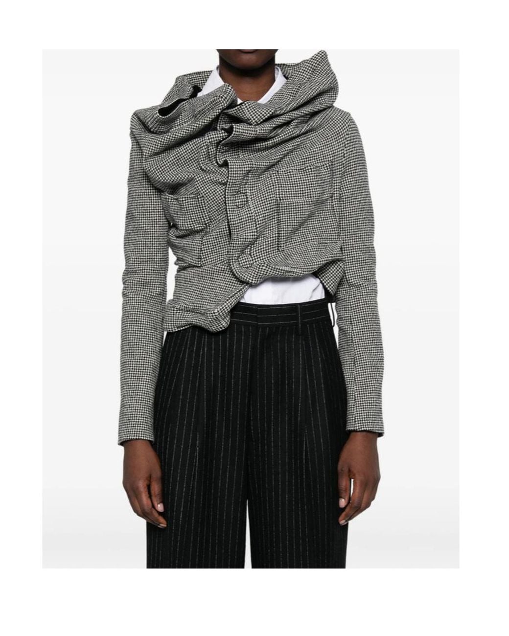 Junya Watanabe Gray Houndstooth Casual Jacket