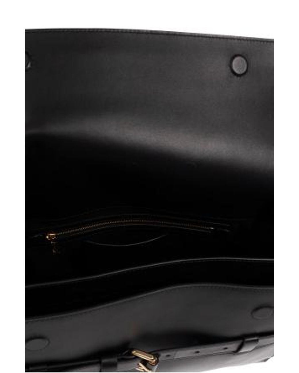 Moschino Black Logo Embossed Tie Me Shoulder Bag for men