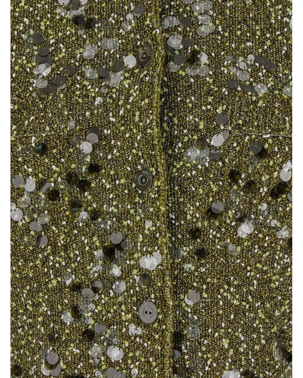 Gucci Green Polo Neck Tweed Cardigan