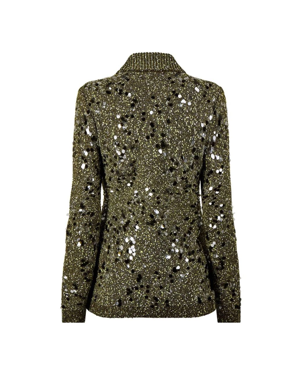 Gucci Green Sequin Knit Cardigan