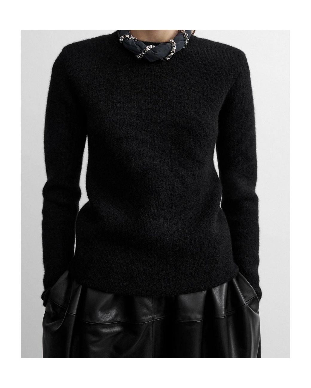 Totême Black Totême Structured Crew Knit Jumper