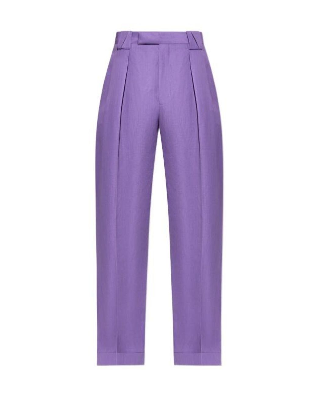 Versace Purple Pleated Tailored Trousers for men