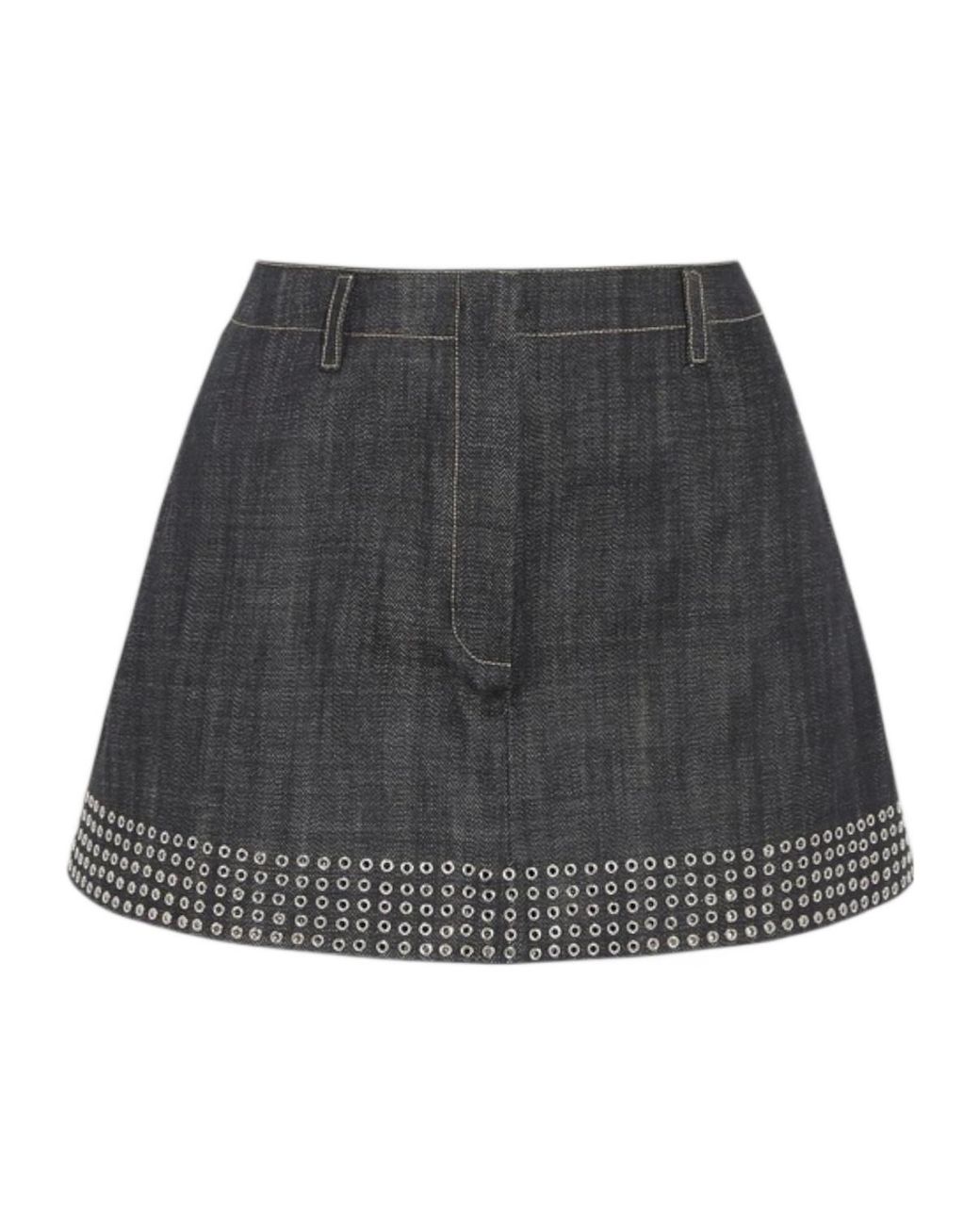 Alaïa Gray Belt Loop Midi Skirt