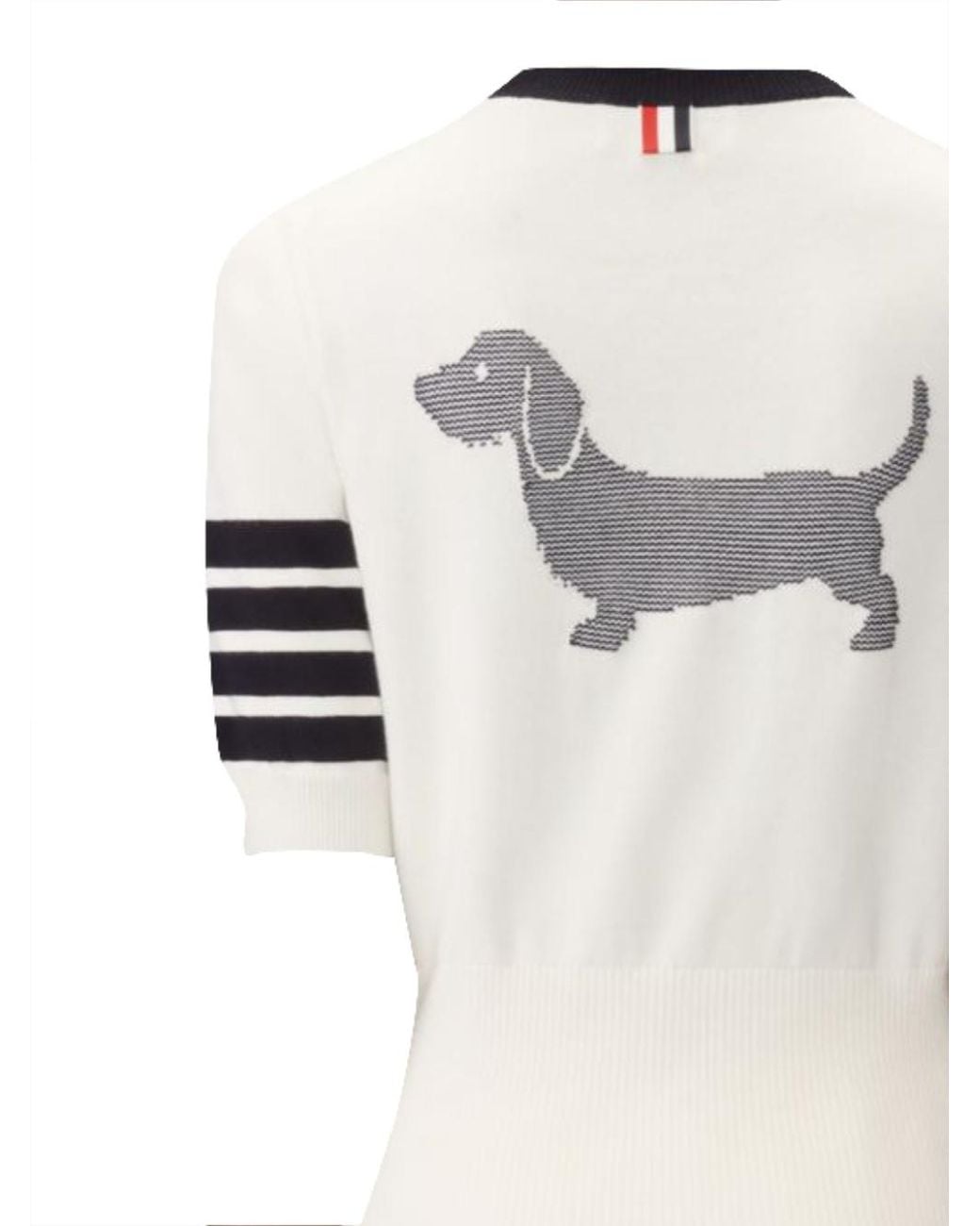 Thom Browne White Jersey Hector Intarsia 4-Bar T-Shirt