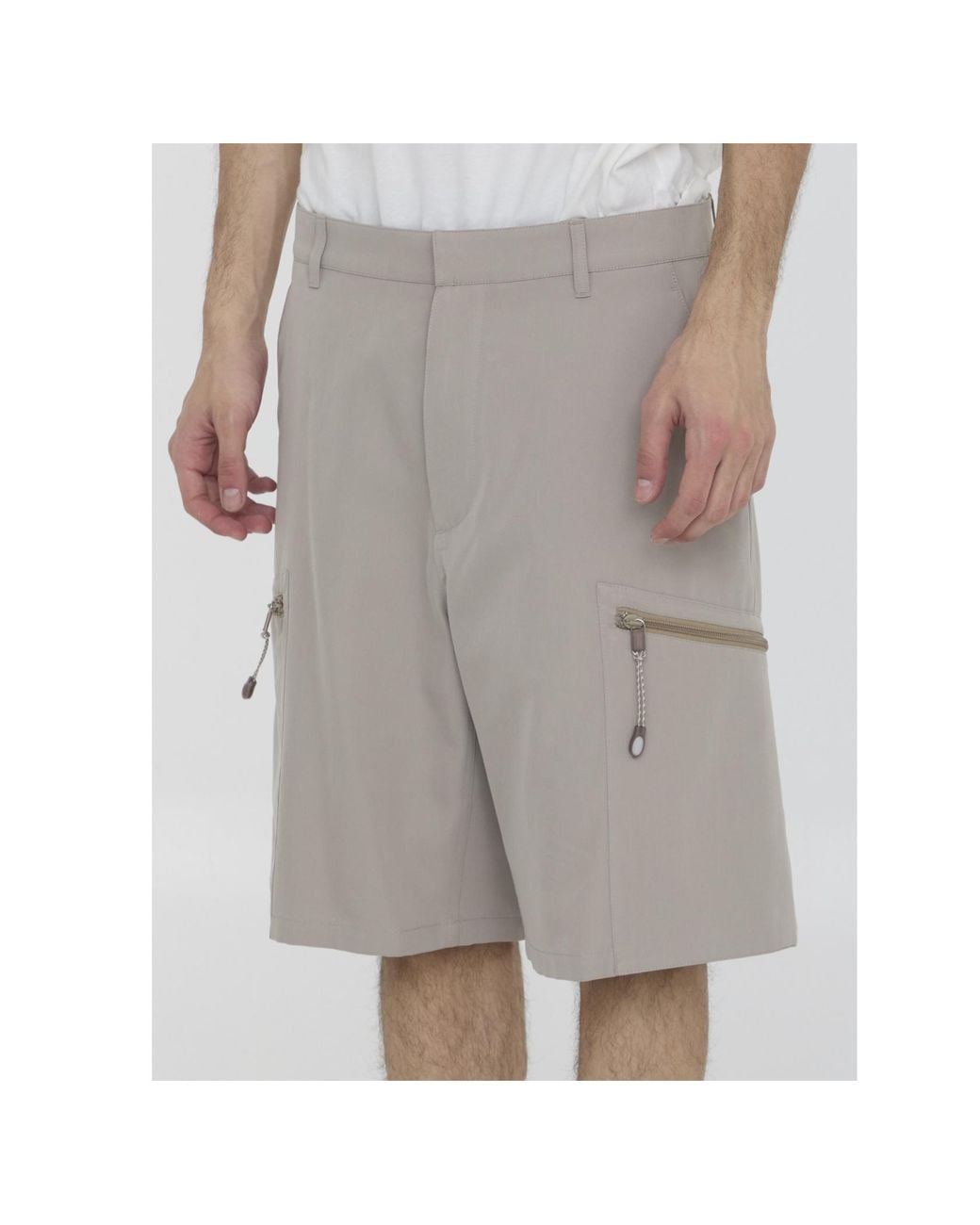 Dior Gray Homme Zip Detailed Bermuda Shorts for men