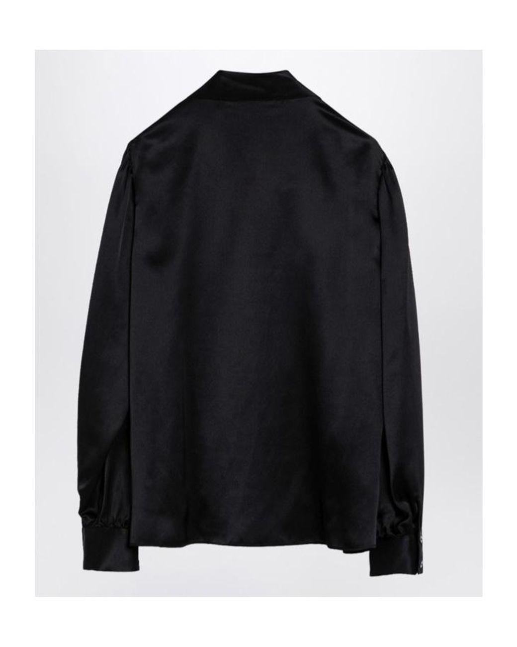 Alessandra Rich Black Bow-Tie Button-Down Top
