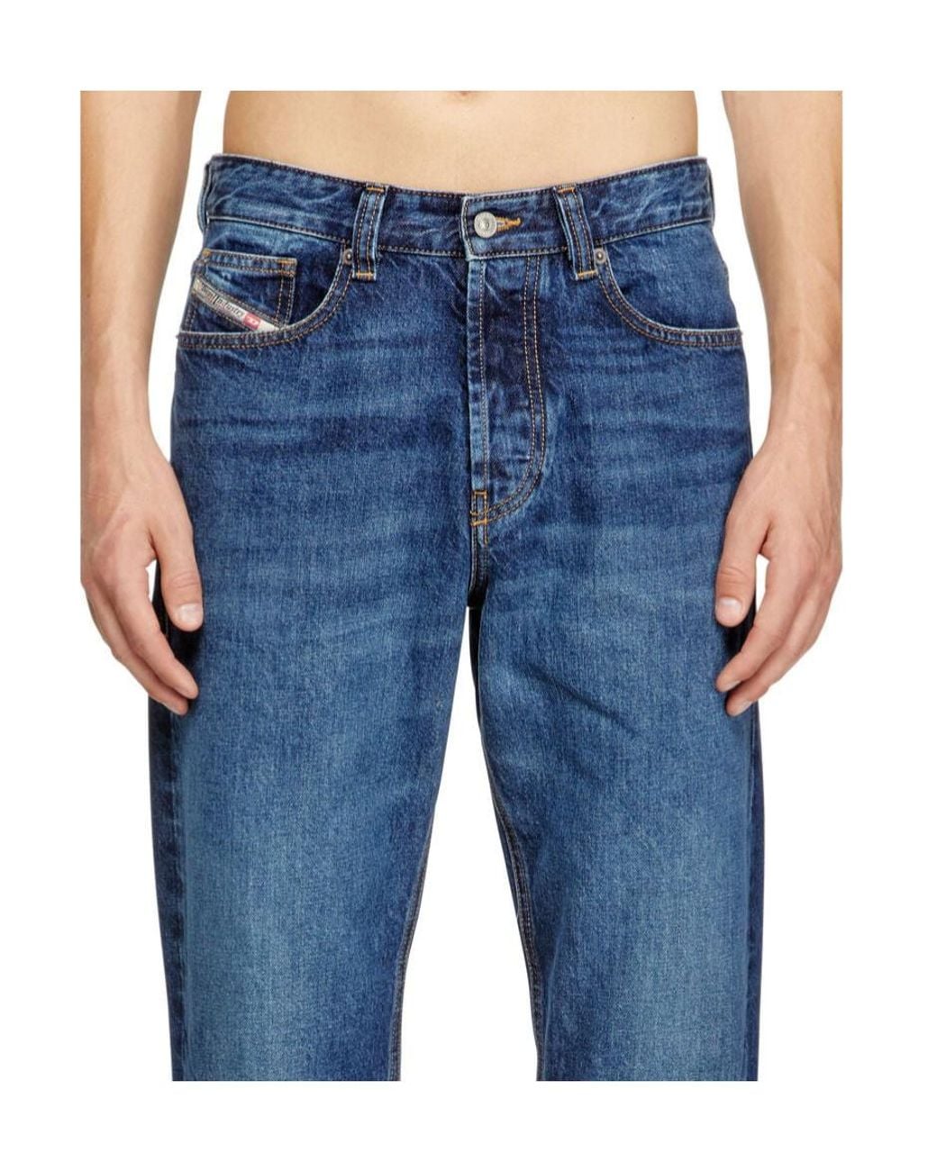 DIESEL Blue 2024 D-Macs Straight-Leg Jeans for men