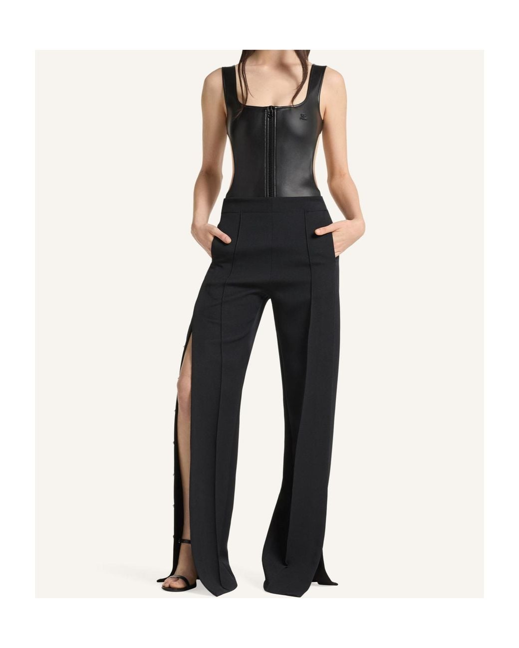 Courreges Black Courrèges Cut-Out Bodysuit