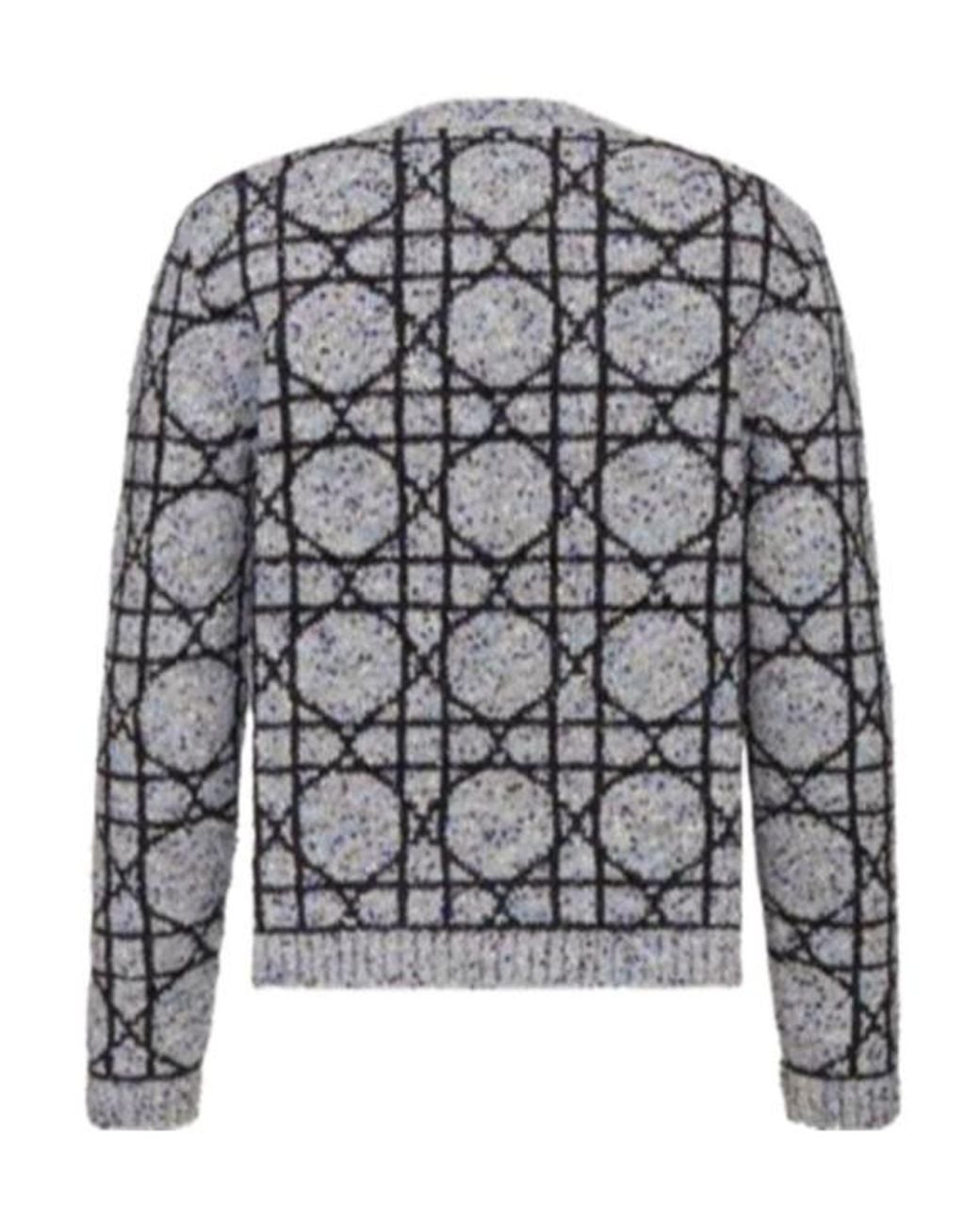 Dior Gray Cannage Sweater for men