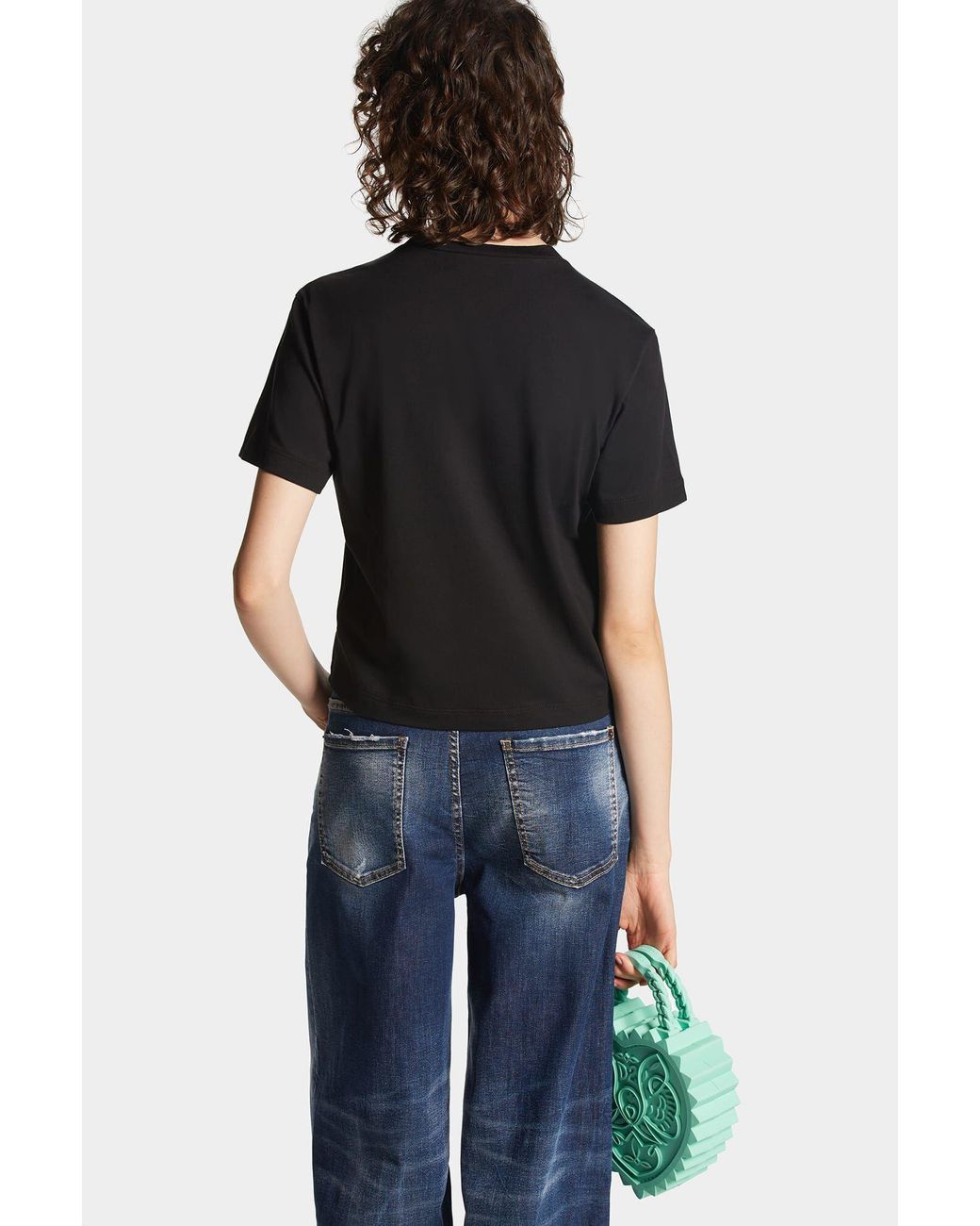 DSquared² Black Heart Tulle Detailed T-Shirt