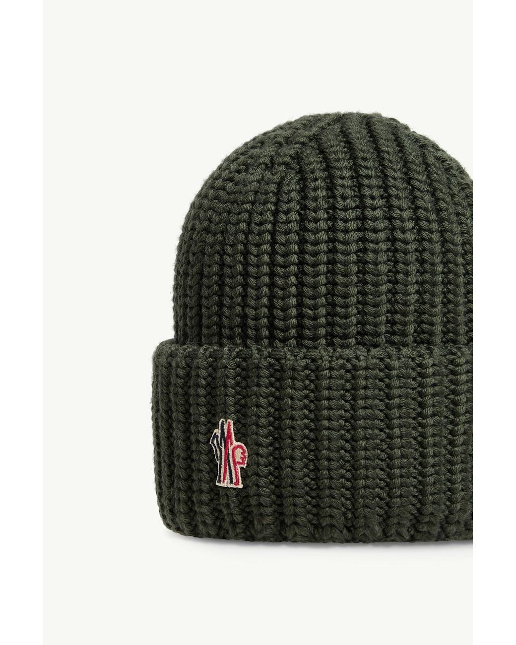 Moncler Green Grenoble Logo Embroidered Beanie for men