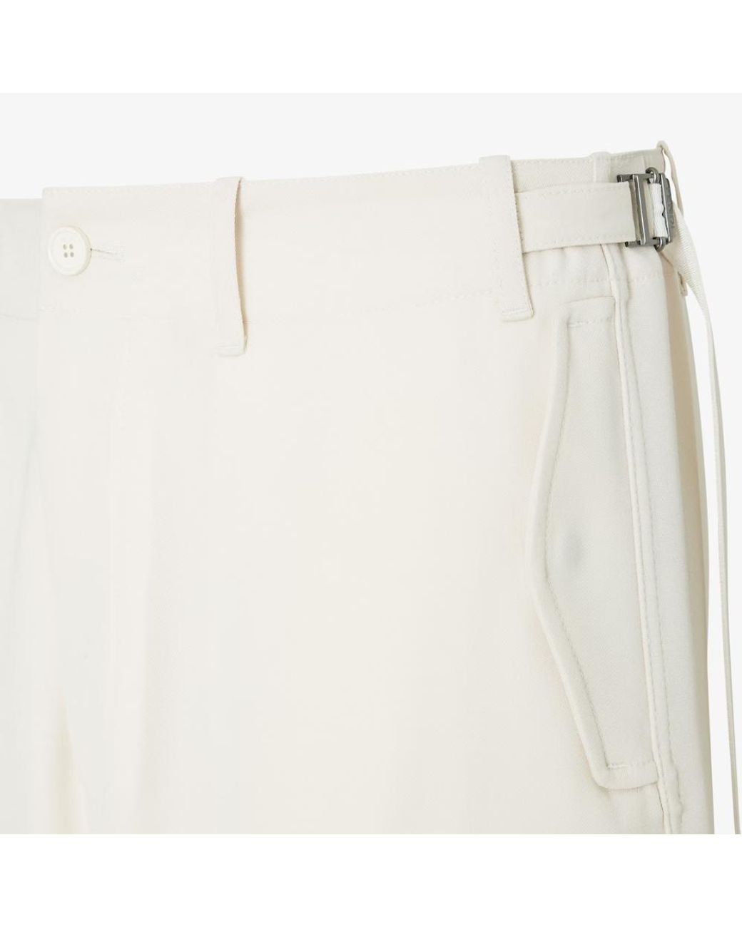 Fendi White Ivory Grain De Poudre Trousers for men