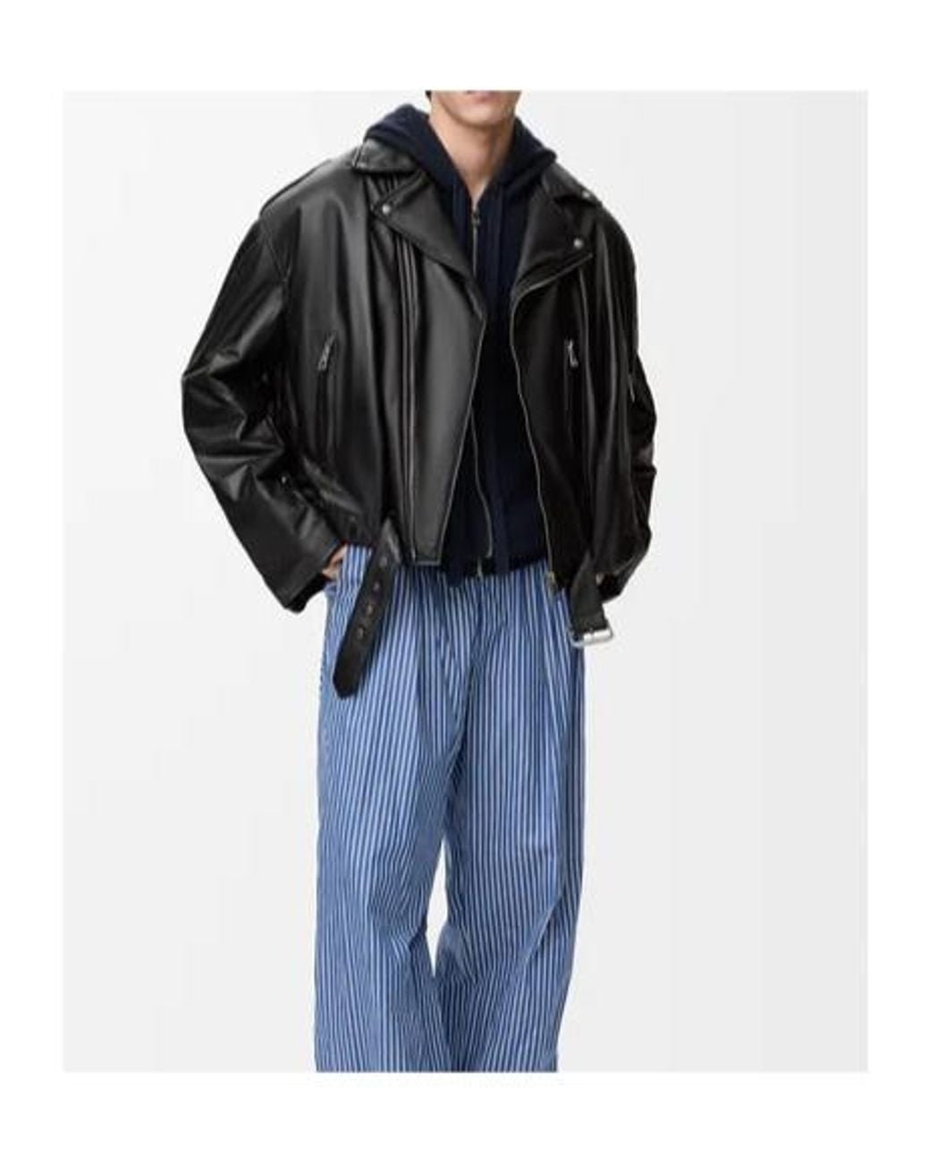 Loewe Black Zipped Belted Jacket for men
