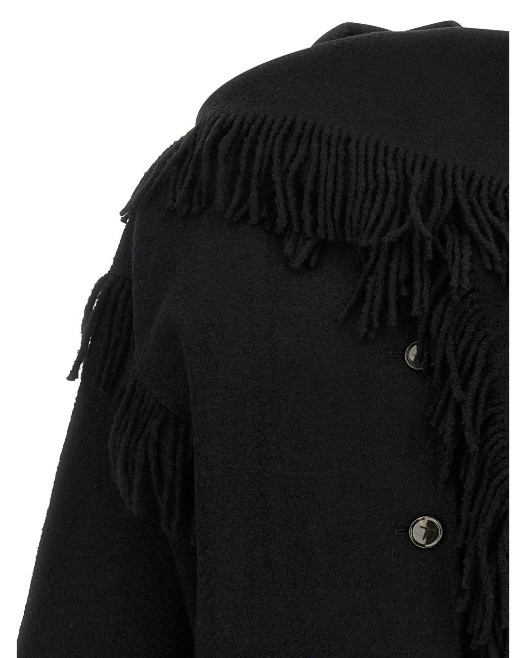 Totême  Black Totême Fringe High Neck Jacket