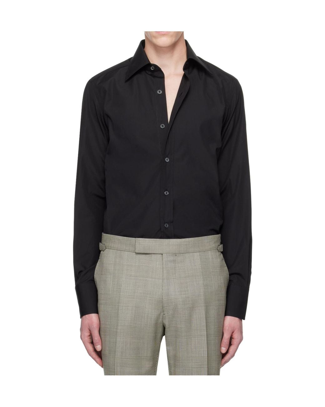 Tom Ford Black Poplin Slim Fit Shirt for men