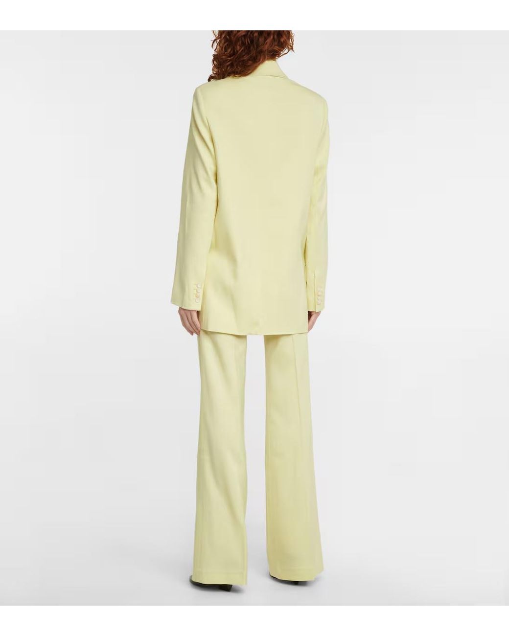 Joseph Yellow Double-Breasted Long Sleeve Suit Jacket