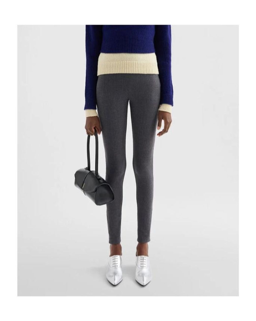 Jil Sander Gray Stretch High-Waisted Leggings