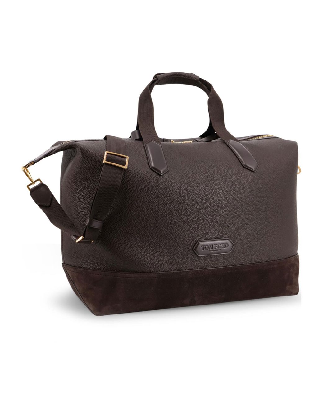 Tom Ford Brown Two-Tone Fabric-Trim Travel Bag for men