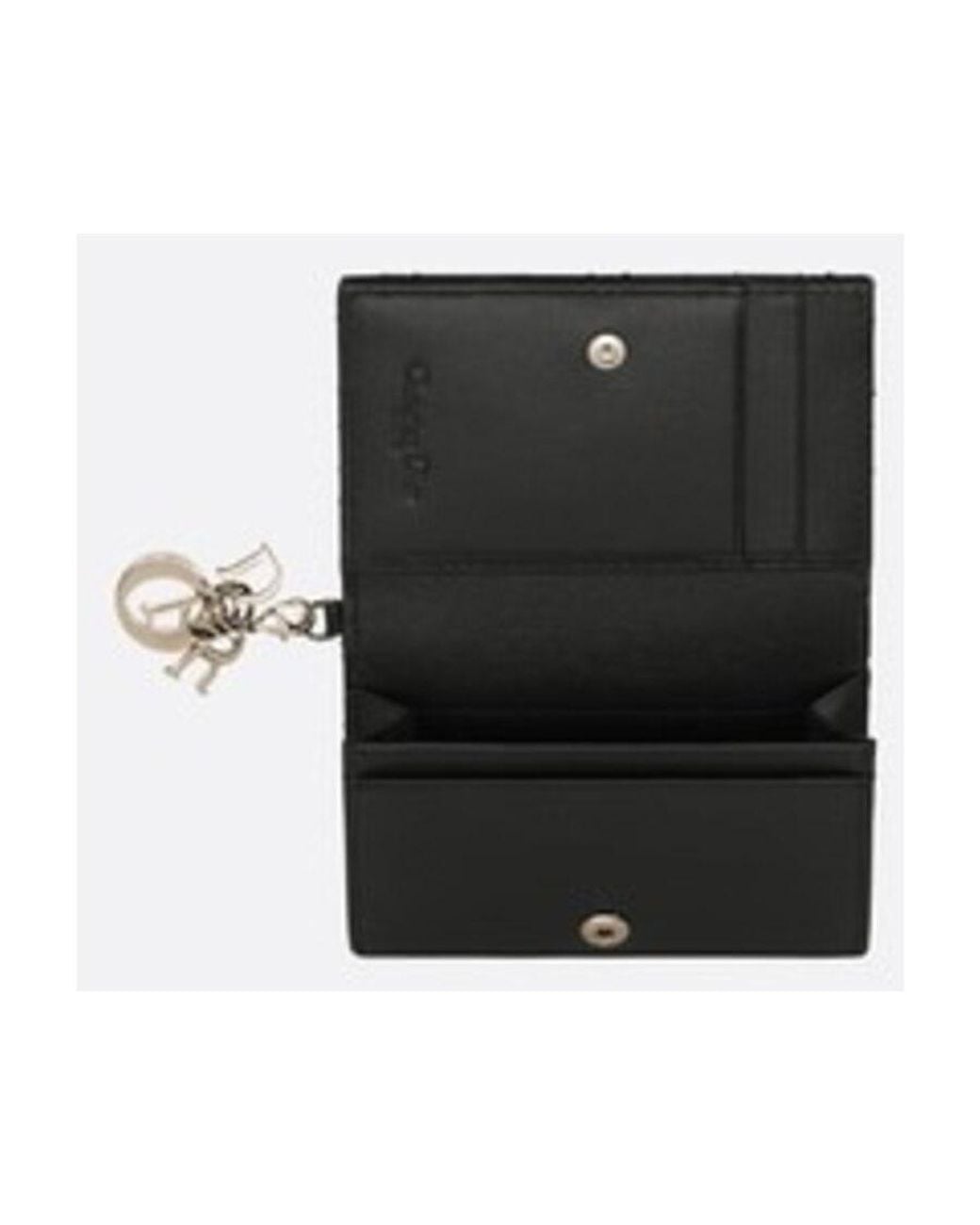 Dior Black Lady Bloom Card Holder