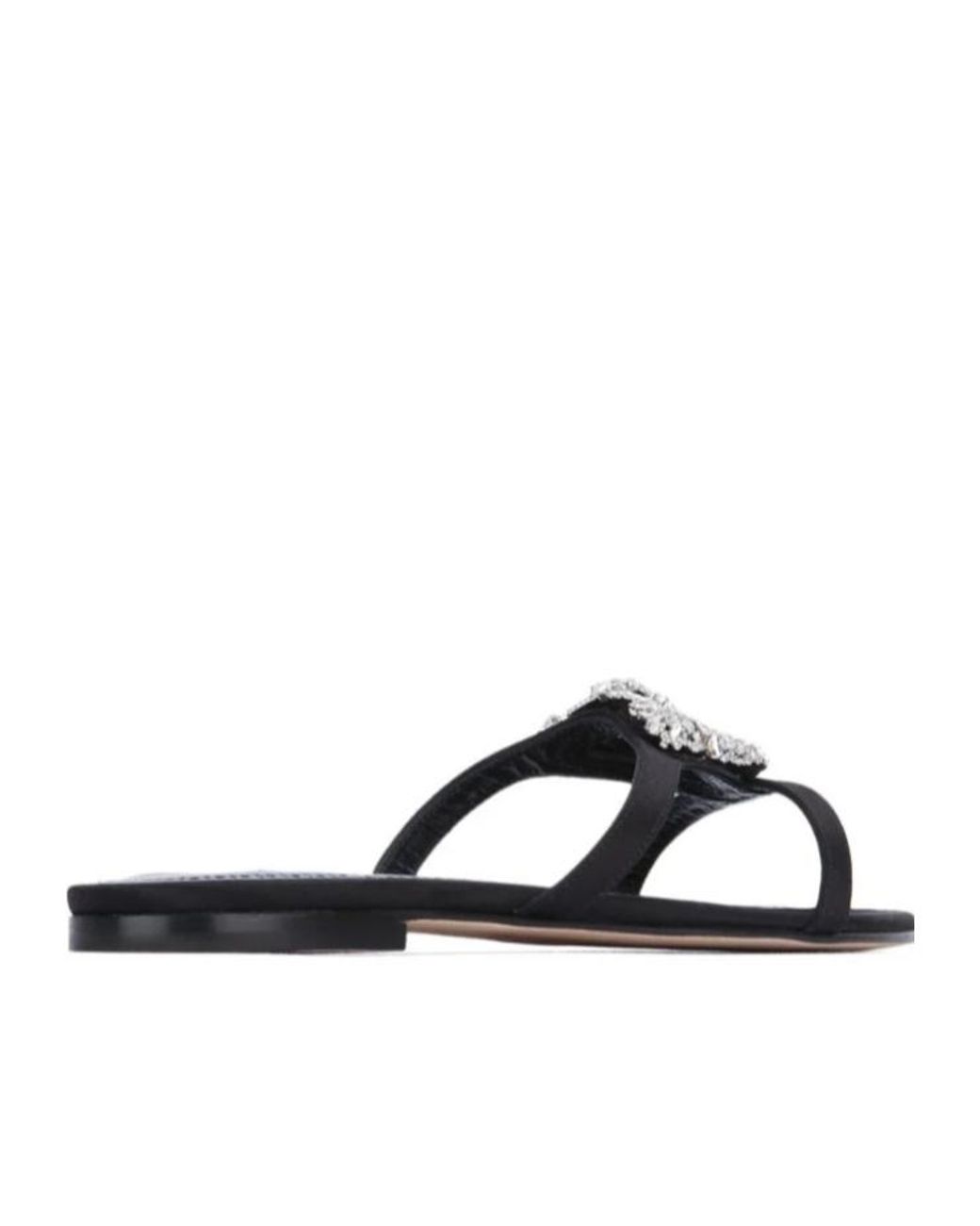 Manolo Blahnik White Trinamu Flat Sandals