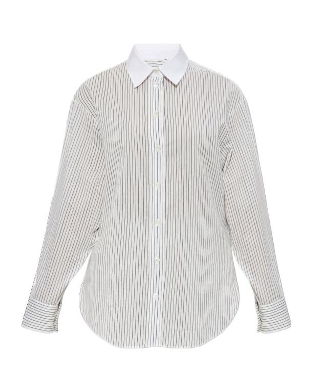 Isabel Marant White Button-Up Striped Shirt