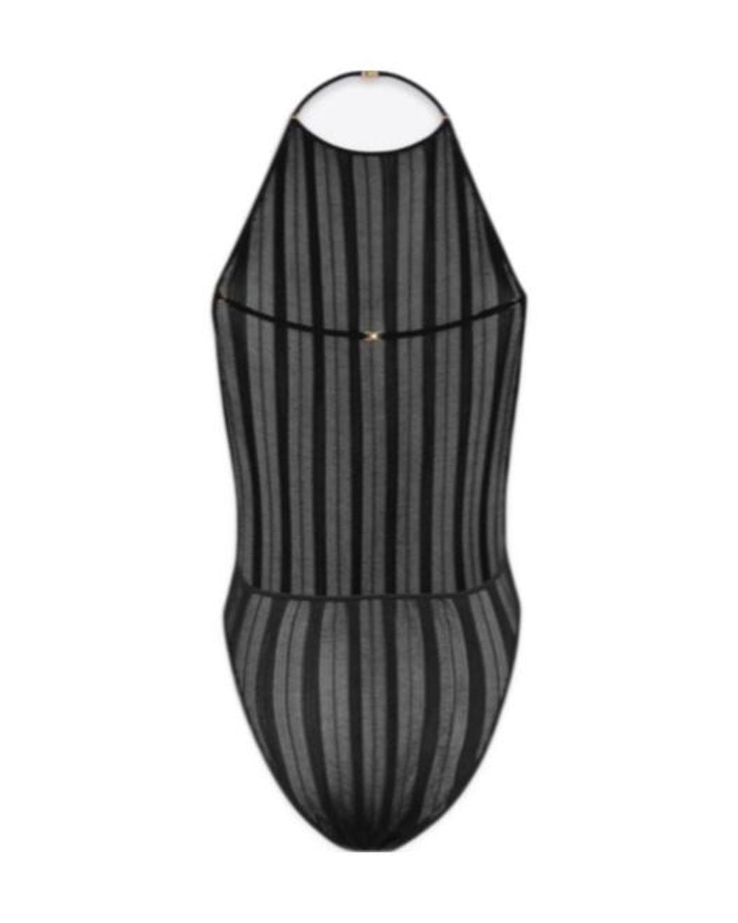 Saint Laurent Black Backless Halterneck Bodysuit