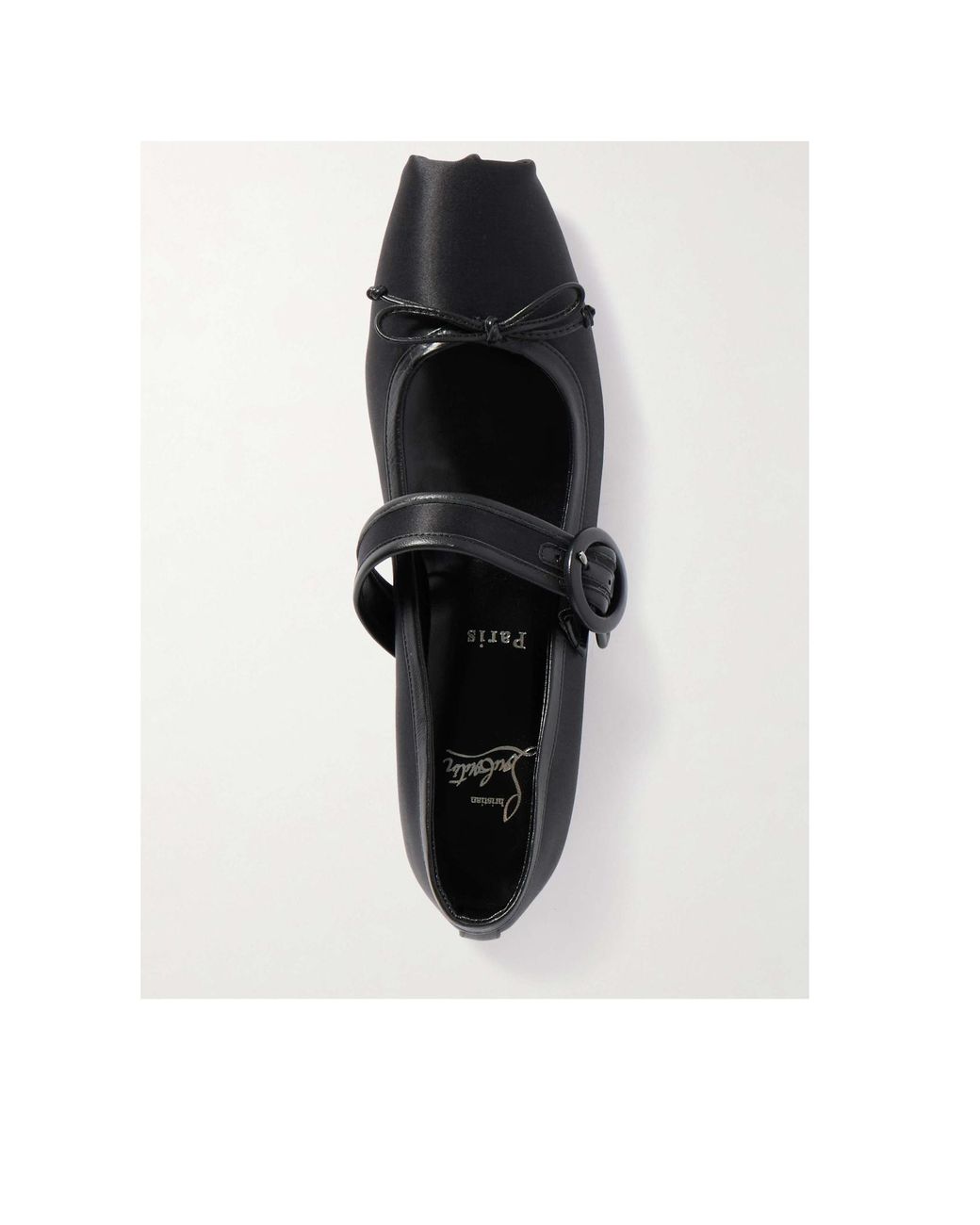 Christian Louboutin Black Square Toe Ballet Flats