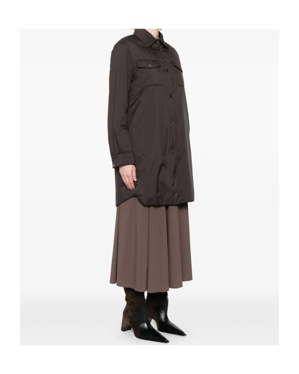 Herno Black Button-Down Flap-Pocket Shirt Coat