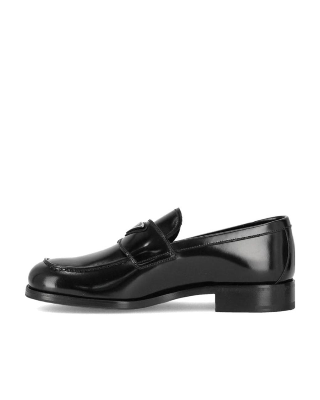 Prada Black Glossy Logo Loafers for men