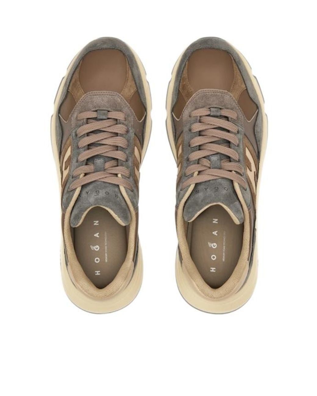 Hogan Brown Hyperlight Side H Patch Sneakers for men