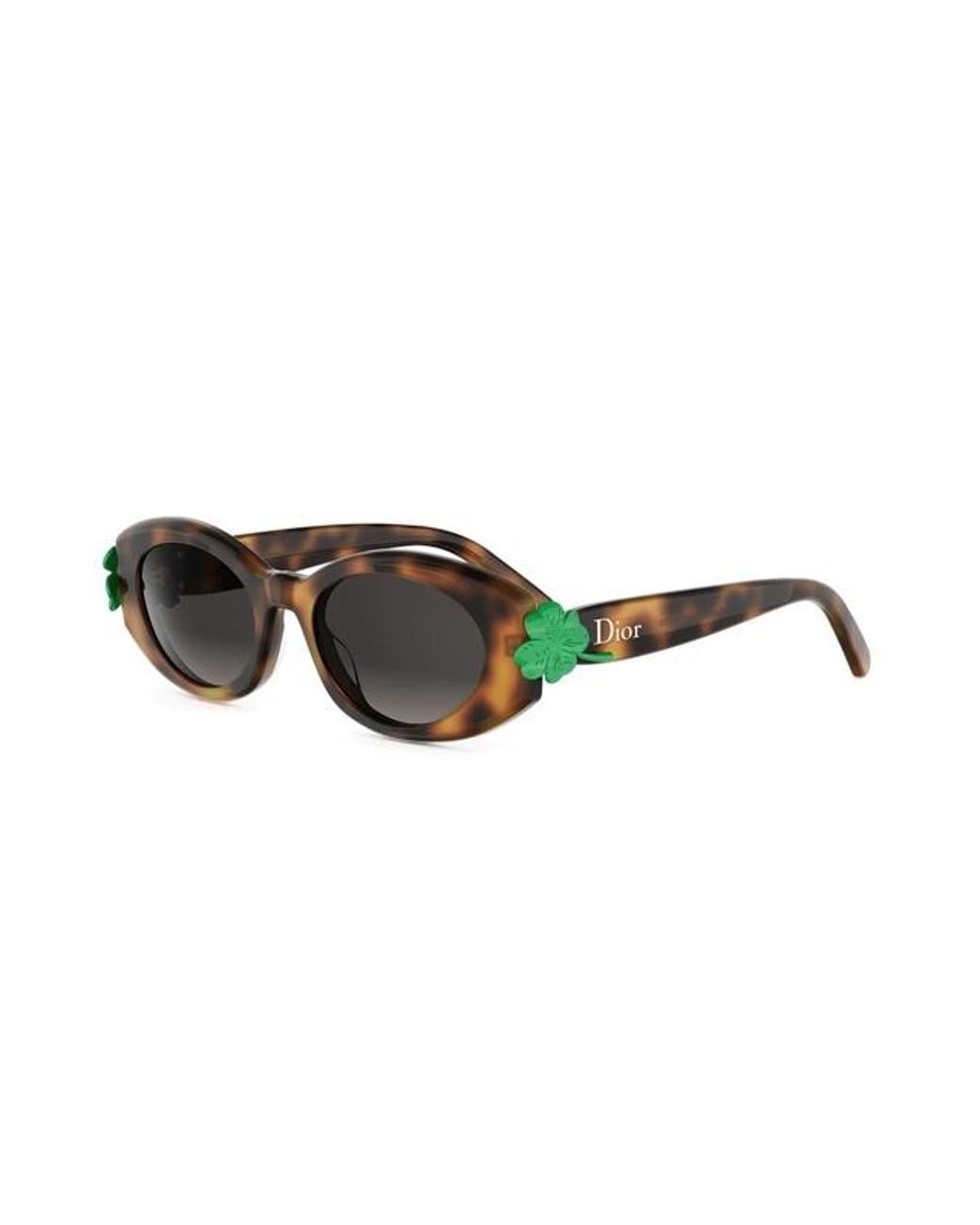 Dior White Eyewear Oval Frame Sunglasses
